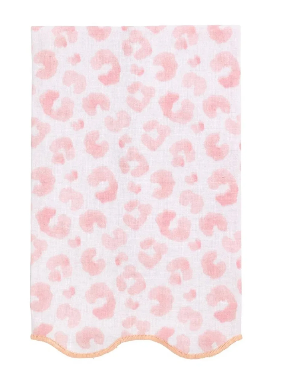 Mud Pie Pink Leopard Scalloped Edge Bathroom Hand Towel 21